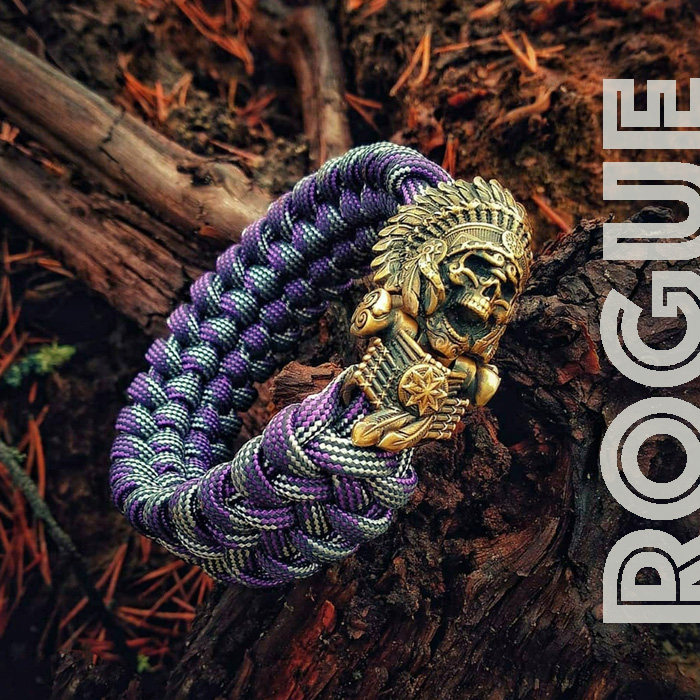Rogue伞绳手工编织ins小众设计 酋长手链 骷髅哲学 EDC编织手环