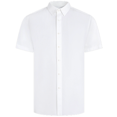 乔治白尖领短袖商务通勤丝光