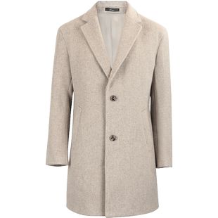 乔治白男士秋冬季毛呢外套高端单排扣羊毛大衣呢子中长款双面呢