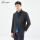 商务休闲黑色风衣立领通勤外套薄款 乔治白春季 男士 拉链纯色上衣