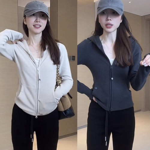 双拉链加厚德绒保暖开衫连帽卫衣