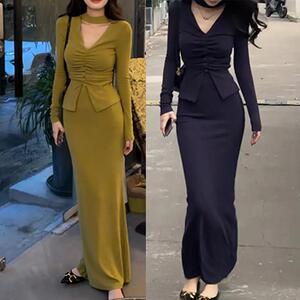 时髦精致穿搭一整套女2024秋季优雅气质包臀半身裙长袖上衣两件套
