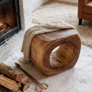 饰 香樟木墩子凳子实木空心原生态树桩根雕茶几边桌民宿酒店摆件装