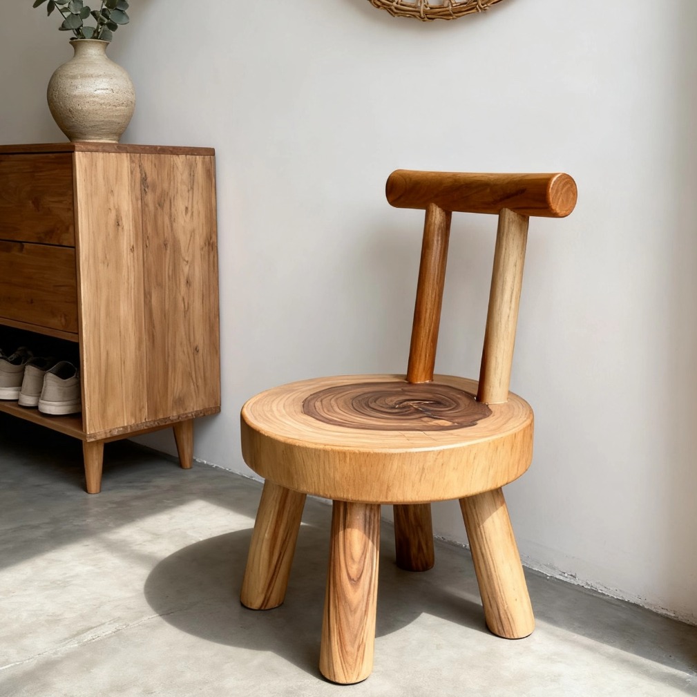 香樟木椅子原木靠背主人椅幼儿园