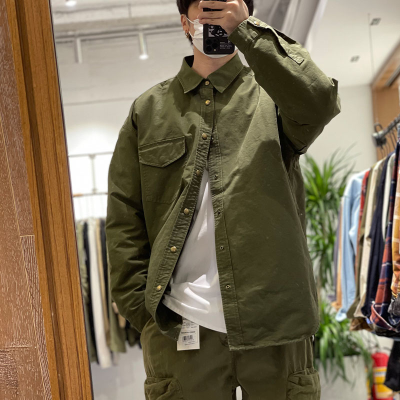 宽松可拆卸内胆棉服工装夹克外套