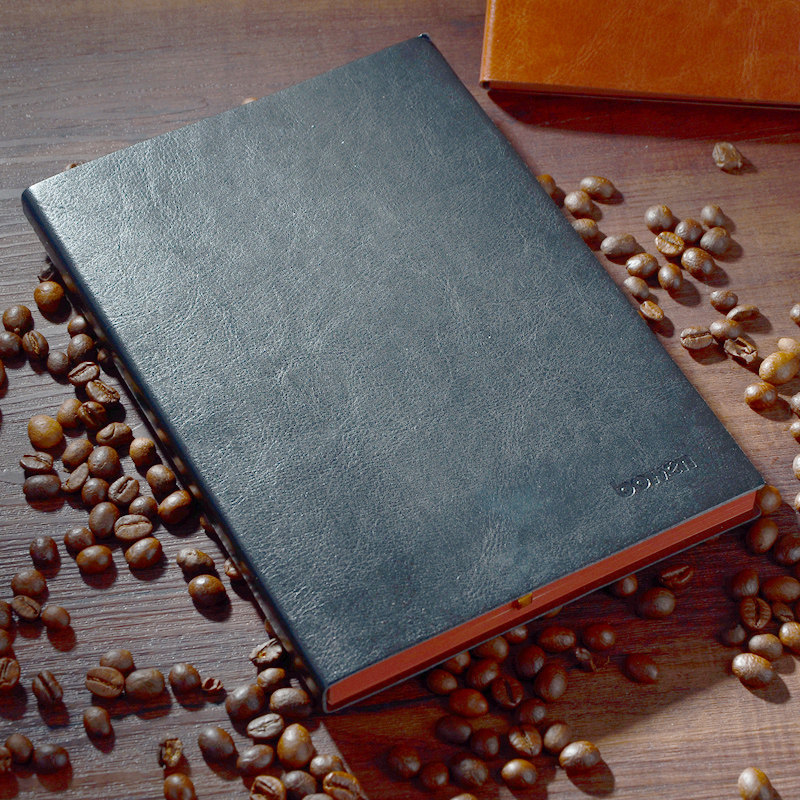 笔记本b5工作会议通用记事本pu软皮面日记本子喷边设计加厚创意简约