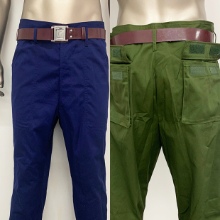 老式87涤卡裤君绿裤海蓝色劳保宽松裤罩裤65式演出摄影道具