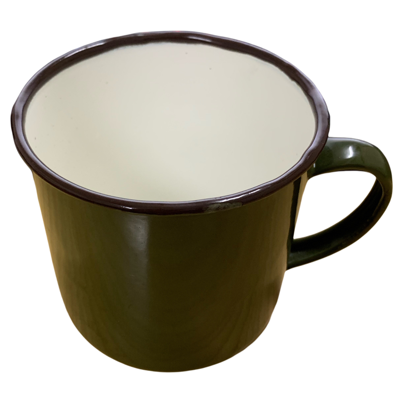 正品老货绿色加厚茶杯子收藏搪瓷缸口杯收藏怀旧部队经典复古水杯