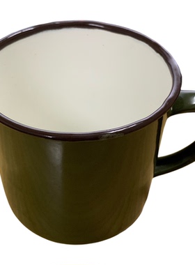 正品老货绿色加厚茶杯子收藏搪瓷缸口杯收藏怀旧部队经典复古水杯