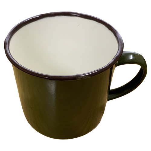 正品老货军绿加厚搪瓷怀旧水杯