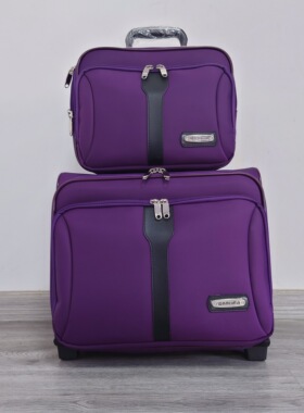 全新16寸紫色母子拉杆箱子母箱带挎包滑轮拉链行李箱旅行箱