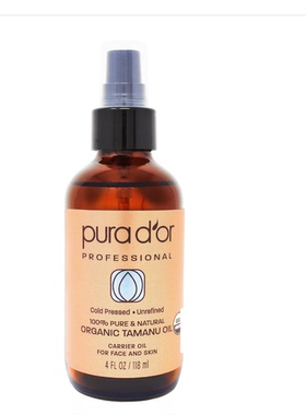 PURA D'OR Organic Tamanu Oil, 4 oz 琼涯海棠油