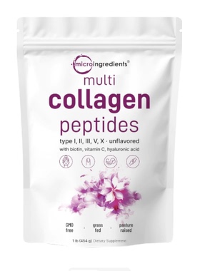 Multi Collagen Peptides Powder 16Oz Hydrolyzed Protein Pepti