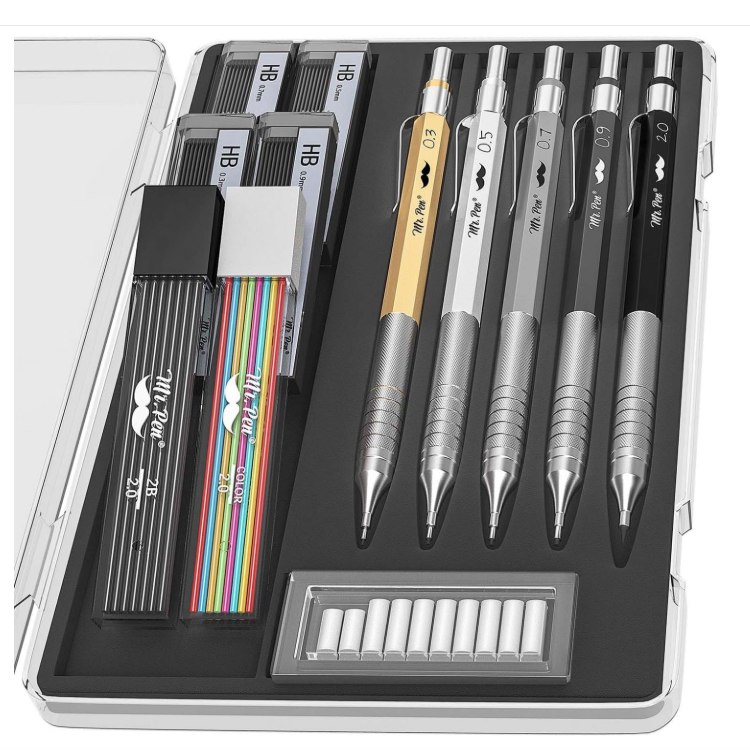Mr. Pen- Metal Mechanical Pencil Set with Leads and Erase