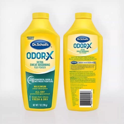 现货Dr. Scholl's Odor-x Sweat Absorbing Foot Powder 7 O