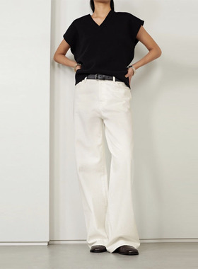 THERSTUDIO ROW白色牛仔裤新款直筒长裤阔腿白色牛仔裤女休闲长裤