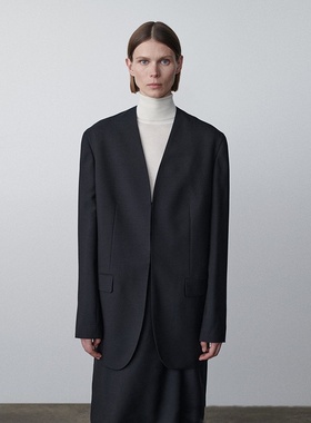 THERSTUDIO ROW羊毛混纺经典上衣2024新款马海毛极简时尚西装外套