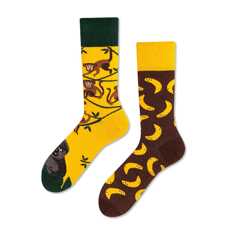 CRAZYSOX 오리지널 비대칭 AB 트렌디 양말 만다린 오리 양말 여성용 미드 하이 스트리트 다용도 양말