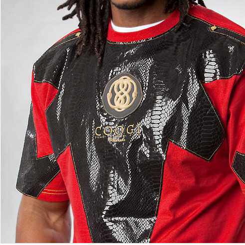 coogi 官网同款蛇皮男限量短袖t恤刺绣大码欧美潮流纯棉孤品包邮