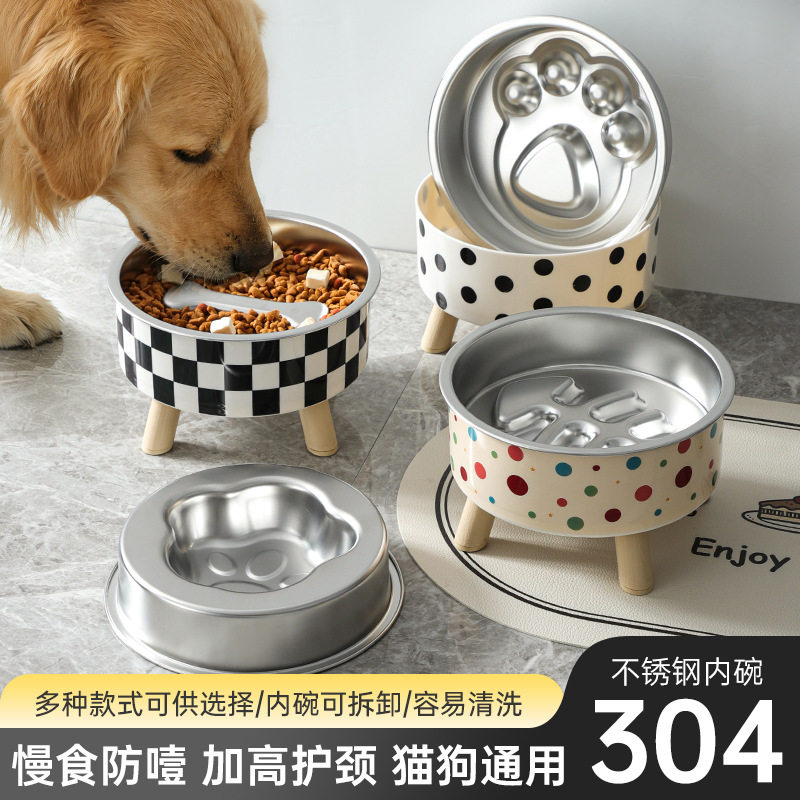 宠物狗狗猫咪加高护颈防噎慢食碗图片