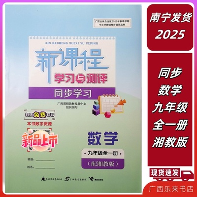 正版2025秋上新课程学习与测评同步学习数学九年级全一册配湘教版广西