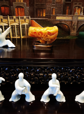 文创太极陶瓷摆件新中式家居装饰品摆设办公室书柜中国风瓷器礼品