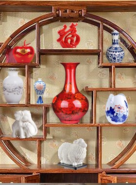 景德镇插花酒柜办公室装饰摆件
