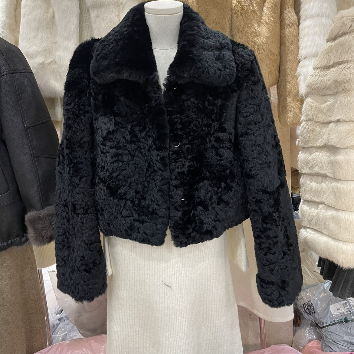 獭兔毛毛女冬短款温柔风皮草外套