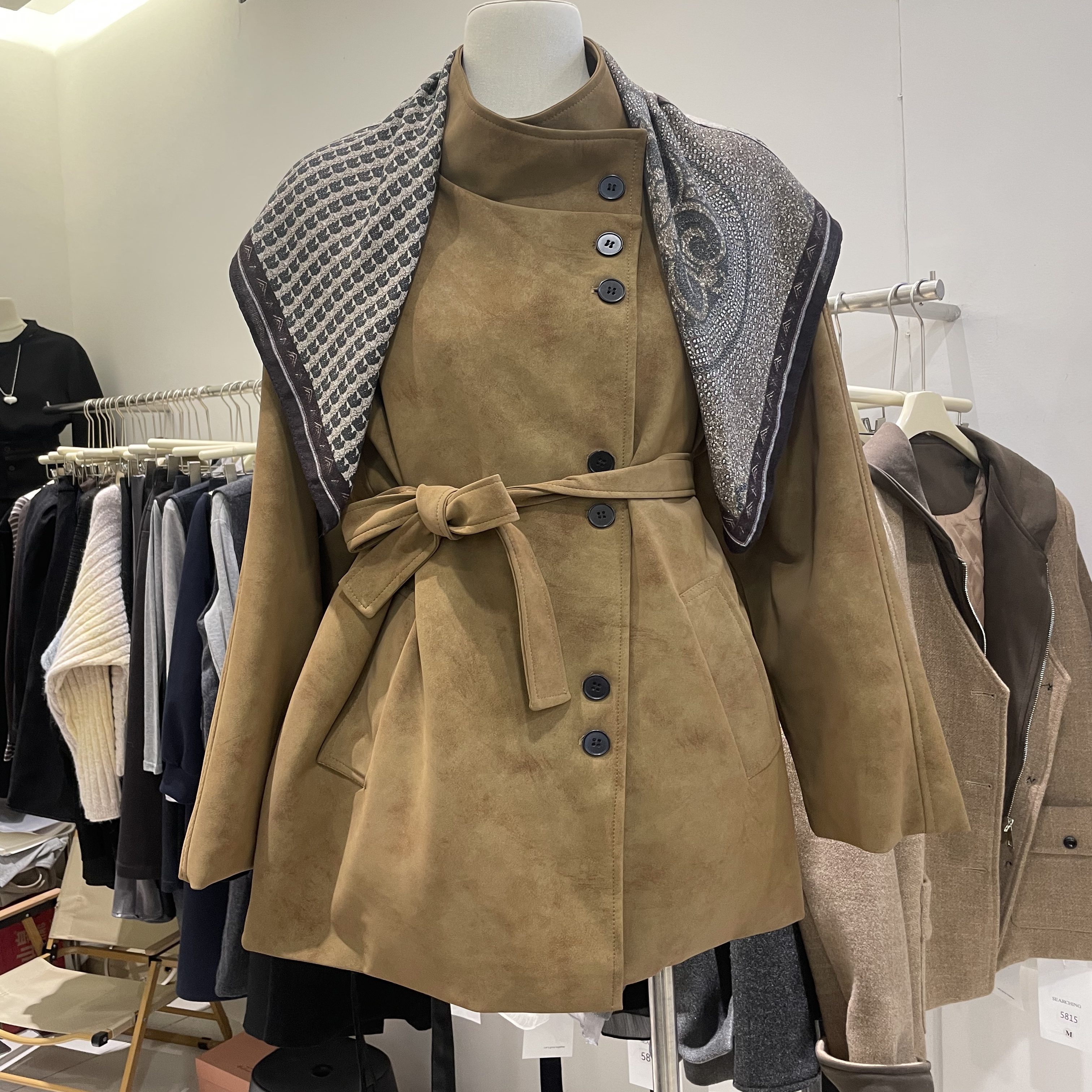 韩系2025冬新款麂皮绒羽绒外套