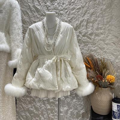 欧货冬季新款重工刺绣羽绒服