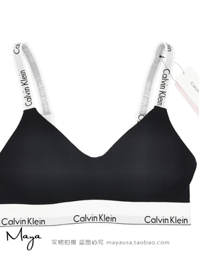 美国CK CalvinKlein女士运动内衣无钢圈带胸垫搭扣性感文胸QF7059