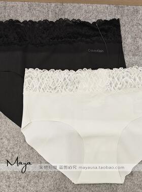 CK内衣24秋季新款女士性感蕾丝花边防夹臀半包臀内裤QF7942AD