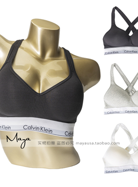 美国CK CalvinKlein女士运动内衣无钢圈带胸垫小胸聚拢文胸QF1654