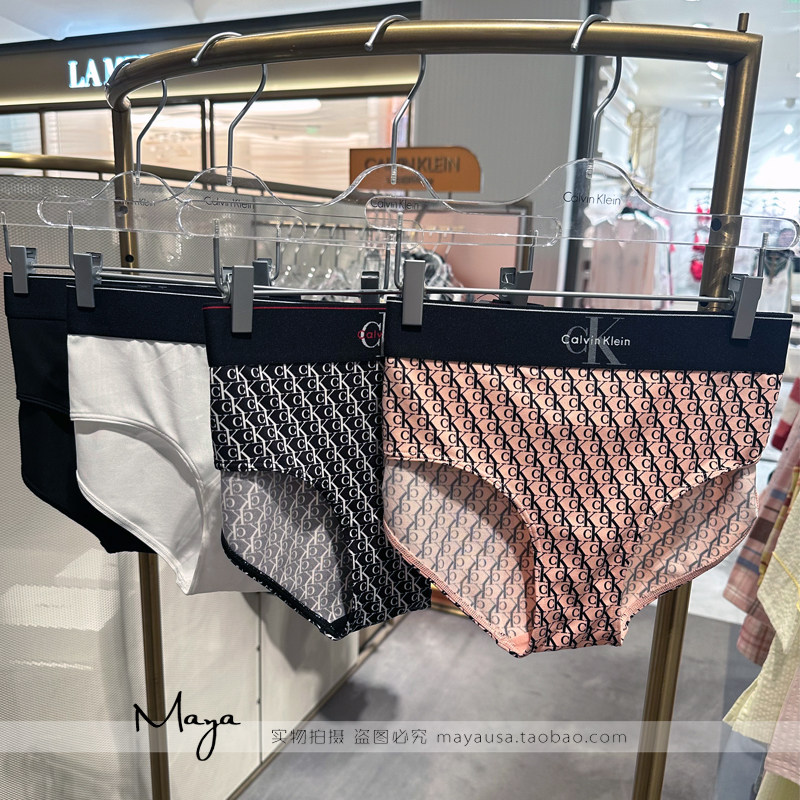 国内代购CK内衣25秋冬新款女士字母LOGO腰边舒适三角内裤QF8878AD