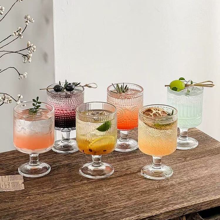 高颜值ins风复古热红酒杯果汁饮料杯设计感小众家用玻璃牛奶杯子