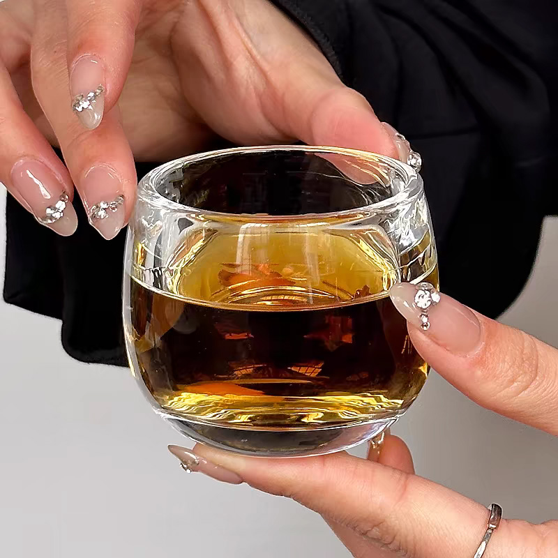 扳指杯玻璃杯家用功夫茶杯喝水杯