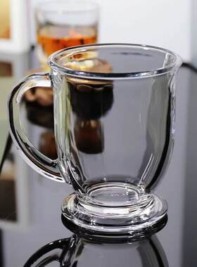 高颜值果汁杯大口喝水杯ins风网红把手奶茶牛奶咖啡玻璃杯饮料杯