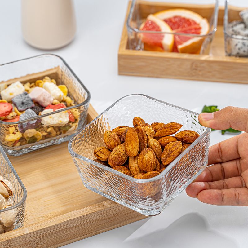 方形零食盒家用玻璃水果盘干果盒