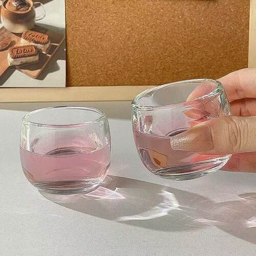 2个装玻璃家用茶杯扳指杯透明
