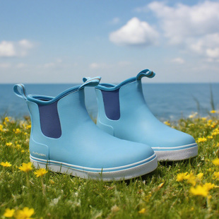 美国雨鞋女款防滑短筒时尚雨鞋男款水鞋透气防滑橡胶厨房低帮雨靴
