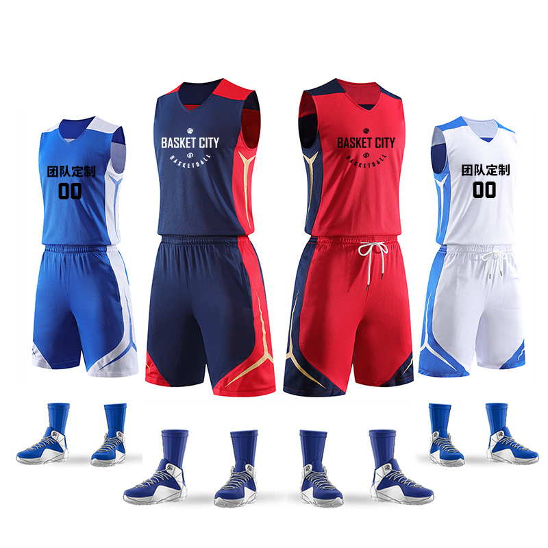 2020新款篮球服套装男透气双面穿篮球服装队服定制印字比赛篮球衣
