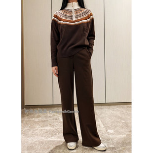 型保暖25冬季 好版 新款 羊毛混纺直筒阔腿裤 禾 针织垂坠长裤 全实拍