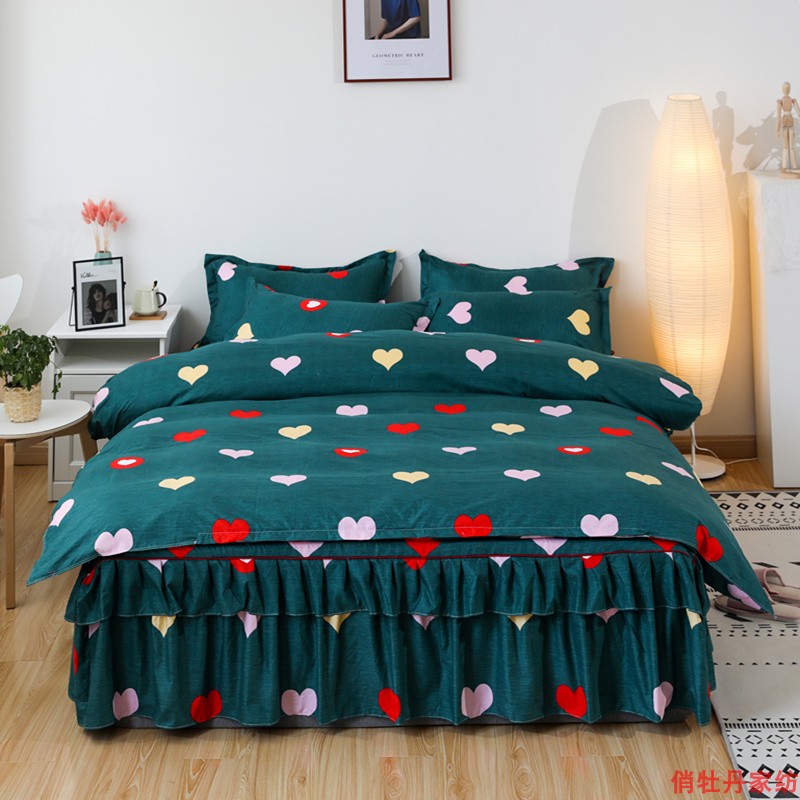 床裙四件套韩版防滑床裙床罩公主风席梦思保护床套三件套双人被套