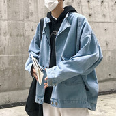 潮流2019网红宽松机能夹克男潮牌棒球服 牛仔外套春秋韩版 秋季 男士