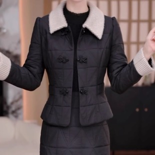 高档蓄热棉两件套礼服裙2025秋冬新款 显瘦外套连衣裙 气质减龄修身