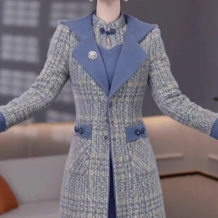 贵妃绒改良旗袍两件套连衣裙2025气质新款显瘦遮肉时尚加厚裙子