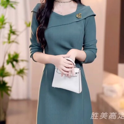 高档雪尼尔时尚减龄优雅礼服裙