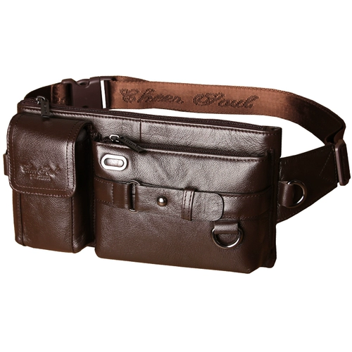 Поясная сумка для отдыха, мужская кожаная нагрудная сумка, универсальная спортивная сумка, из натуральной кожи, воловья кожа