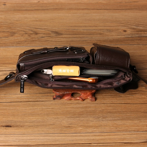 Поясная сумка для отдыха, мужская кожаная нагрудная сумка, универсальная спортивная сумка, из натуральной кожи, воловья кожа