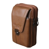 Кожаная двухэтажная поясная сумка, мобильный телефон, ремень, воловья кожа, 5.5 дюймов, 5.7 дюймов, 6 дюймовая, из натуральной кожи